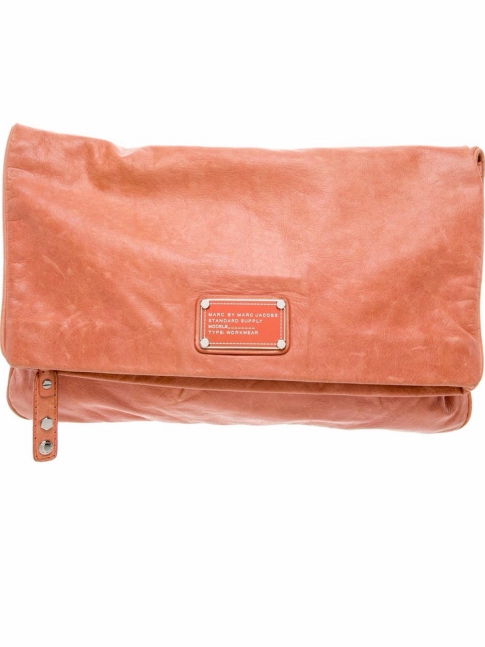 Marc by Marc Jacobs Coral Fold-Over Leather Clutch